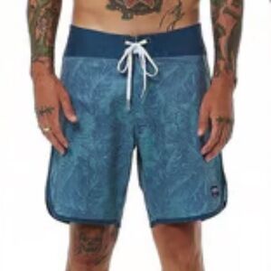 Ezekiel men’s‎ Board Shorts summer shorts blue green floral print size 38